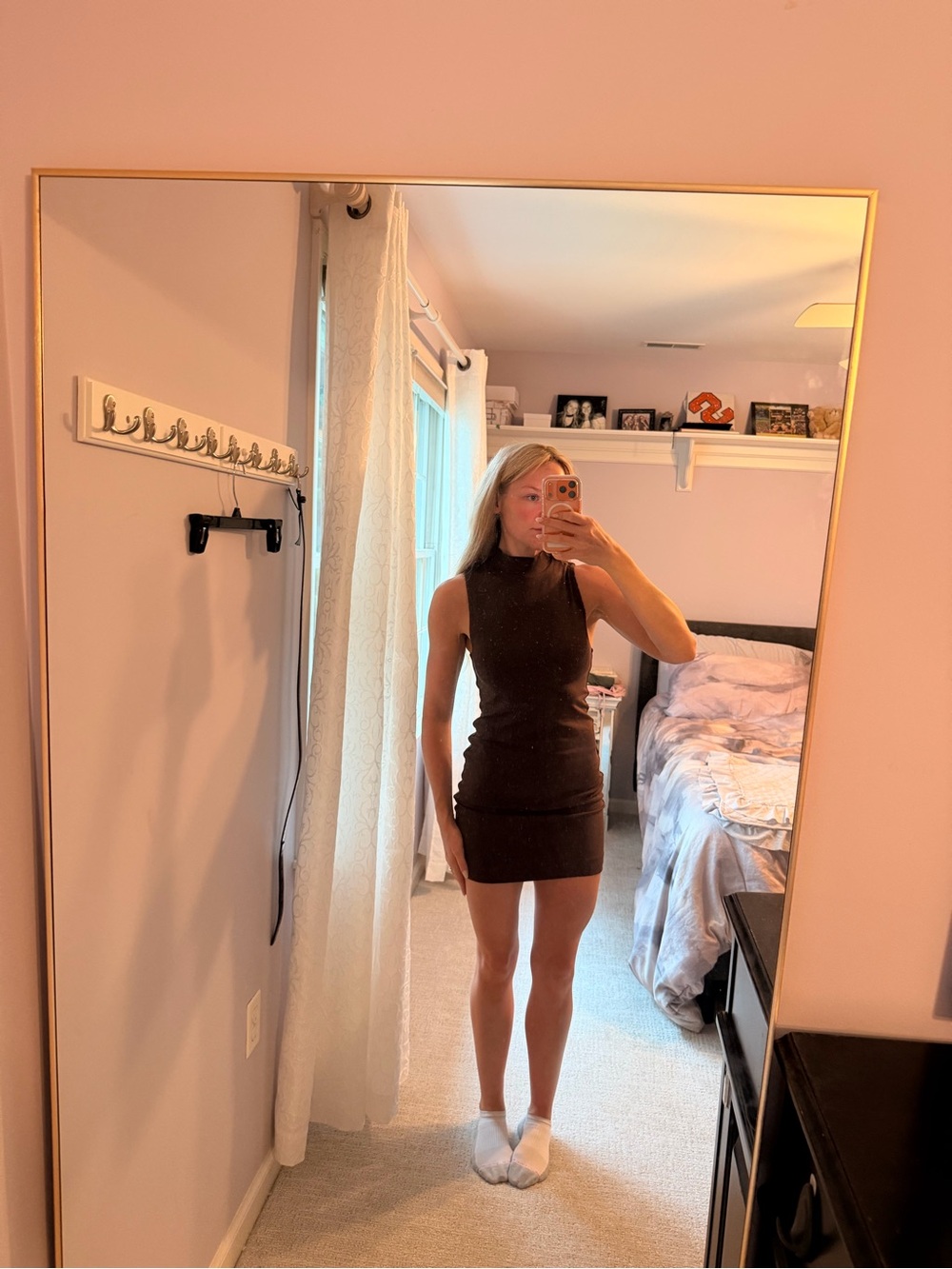 Aritzia Sleeveless Brown Bodycon Mini Dress - Women
